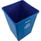 Global Industrial Square Multi Purpose Recycling Can, Blue, Plastic 641439RBL - alternate 2